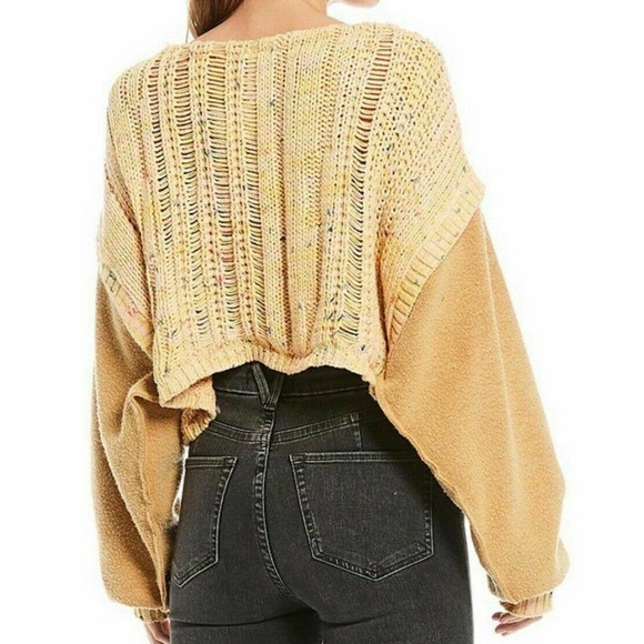 Honey Cable Knit Pullover Sweater in Honeycomb Combo Oversized Free People - Picture 2 of 7